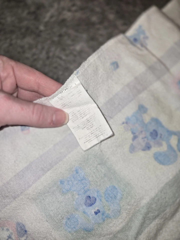 Manta Receptora Cuadrada Vintage Blues Clues Personaje Blanco Impreso Coleccionable Foto 3 de 3