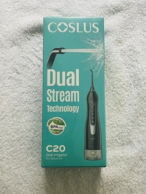 COSLUS Water Dental Flosser Teeth Pick: Portable Cordless Oral Dual Stream