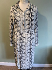 Boohoo Snake Skin Print Long Shirt Dress UK Size 20 Long Sleeves Button Up Top