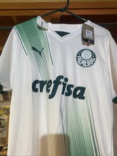 NWT Palmeiras 2022-23 Puma White Away Jersey Football Soccer Size Large Crefisa