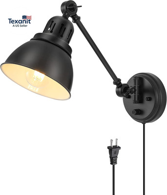 Plug in Wall Sconces, Wall Sconce Lighting with Dimmable on off Switch, Swing Ar