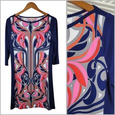 Banana Republic Dress Size Small knee length Party Stretch Blue Pink 60s Style