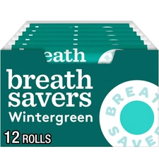 Wintergreen Sugar Free Breath Mints Rolls, 0.75 Oz (24 Count)