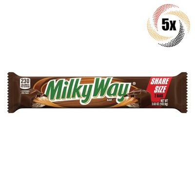 5x Packs Milky Way Original Candy, 2 Bars Per Pack, 3.63 Ounce