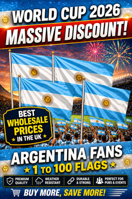 Großhandel KAUFEN 1/100 ARGENTINIEN 150cm x 90cm Fahnen WM 2026 schnelle Lieferung