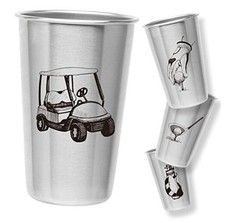 Tumblers - Stainless Steel (Set of 4) - 16oz Capacity - Unique Gift for Golf