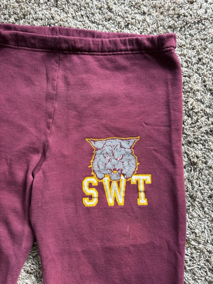 Pantalones deportivos Southwest Texas State Bobcats SWT Jerzees vintage talla XL hechos en EE. UU. Foto 4 de 4