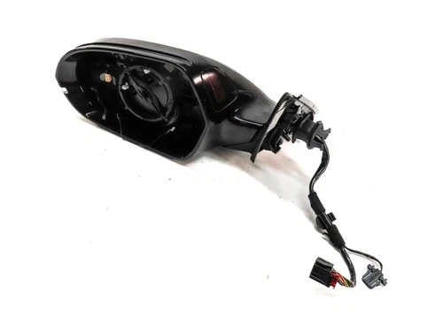 12-13 AUDI A6 C7 LEFT P-FOLD HEAT MEM BLIND SPOT DOOR MIRROR HOUSING (Black)