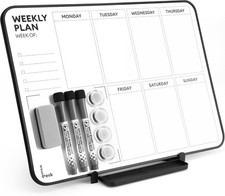 Aroundesk Double Sided Weekly Dry Erase Board with Stand 16"x12", to-do List Whi