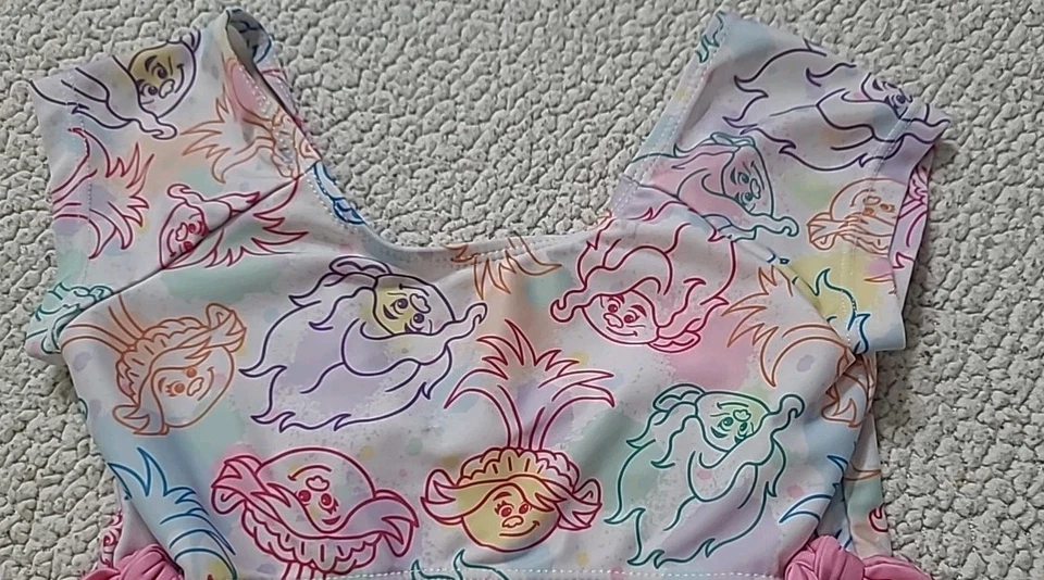 Dreamworks Trolls Banda para Niña 6X Traje de Baño Manga Corta Una Pieza Foto 2 de 4