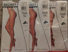 Vintage Pantyhose Secret Delux All Sheer 3 Pack 33 Color Neutral Size C BLACH1