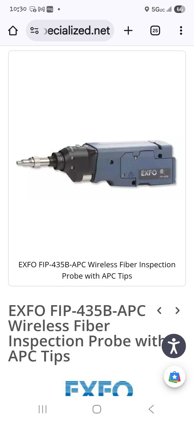 EXFO FIP435B Video Fiber Inspection Probe
