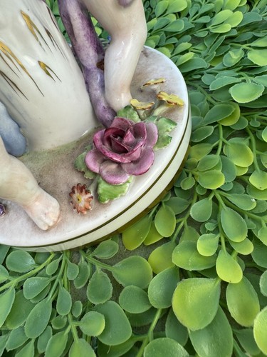 Antique German Von Schierholz Porcelain Pedestal Centerpiece Bowl Cherubs 10" - Picture 9 of 24