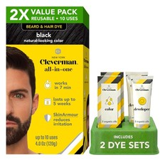 Hair Dye Black Reusable Men Beard Natural Gray Coverage No Drip Cream Uses