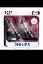 Pair Phillips Vision Plus 9007 VPB2 65 W Halogen Headlight Light Bulbs (JS21)