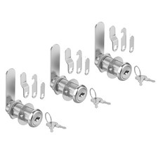 3 Pcs Cabinet Locks with Keys 1-3/8'' Cam Lock Keyed Alike Fit 1-1/8'' Max Pa...