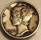 1943-D 10C Silver Mercury Dime! Strong Details!