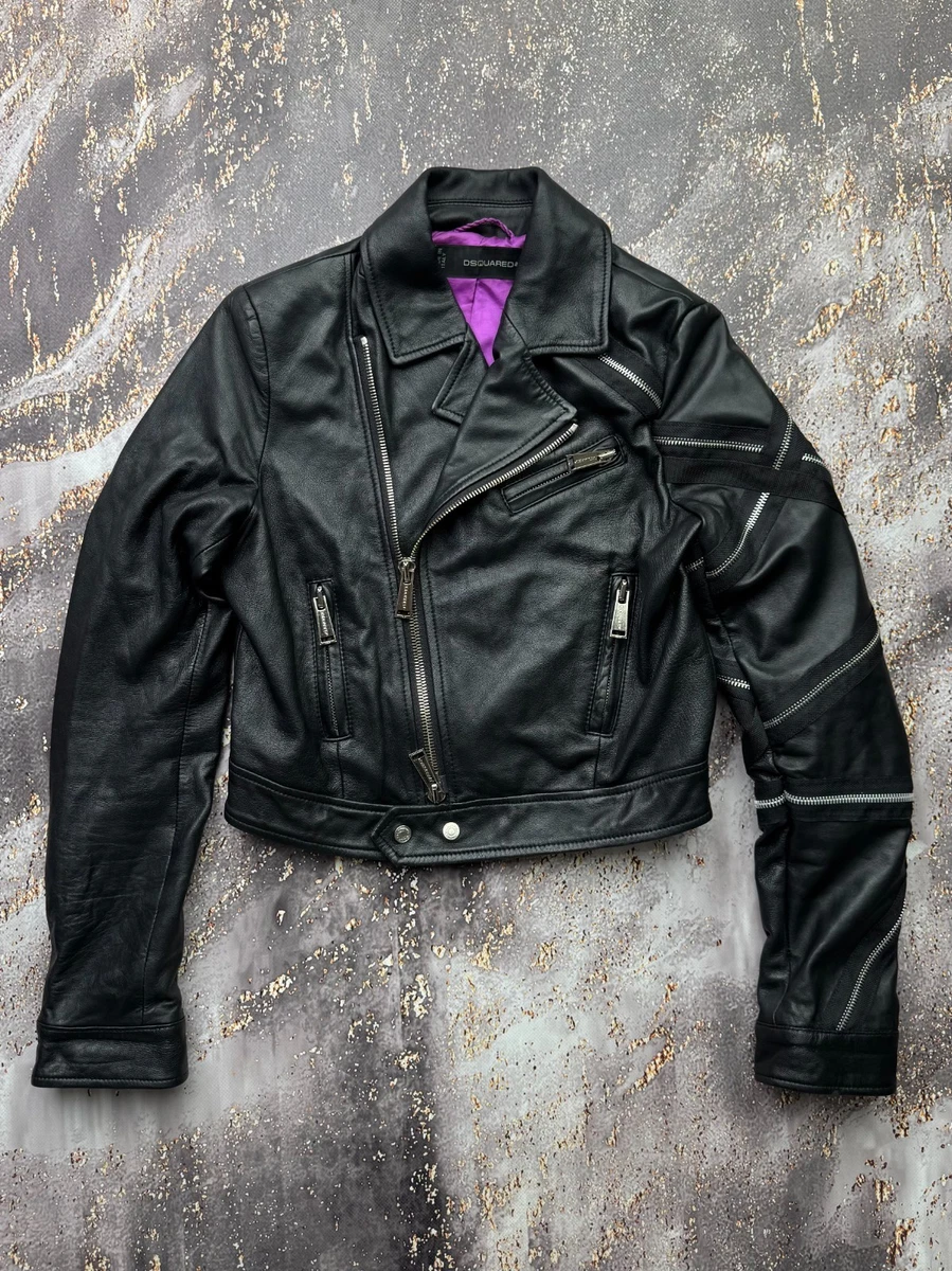 Dsquared2 Black Leather Outer Shell Coats, Jackets & Vests for
