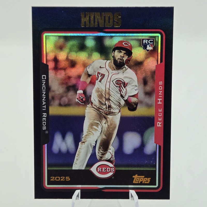 2025 Topps Archives Rece Hinds Black Foil - Reds
