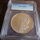 1879-O  ICG AU58 Morgan Silver Dollar $1 US Mint Coin