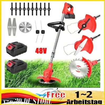 21V Cordless Strimmer 2 Batteries Grass Trimmer Edger Brush Cutter Garden Tool