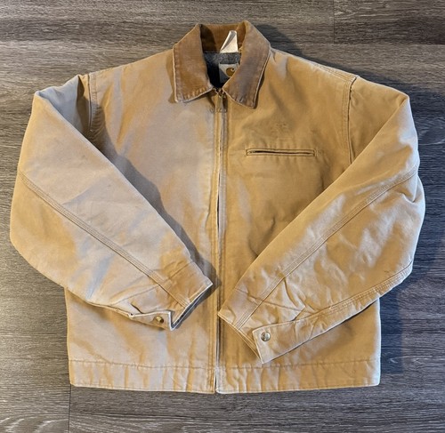 Vintage Carhartt Detroit Jacket J01/J001/6BLJ Tan Brown Blanket Lined Large 44