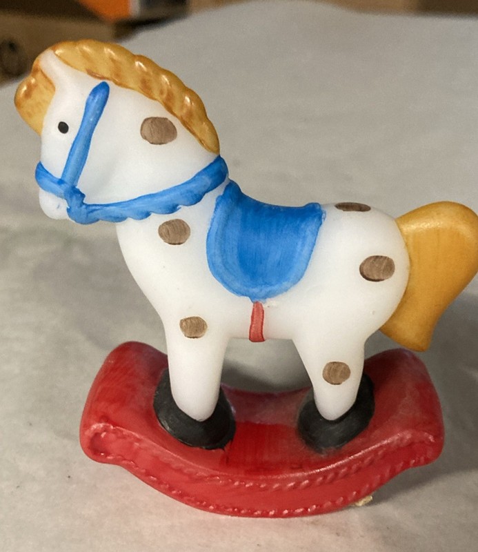 Fenton Hand Painted Rocking Horse Artist C Smith Excellent