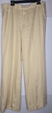 Lauren Ralph Lauren 100 Linen Wide Pants Women's 14 Tan