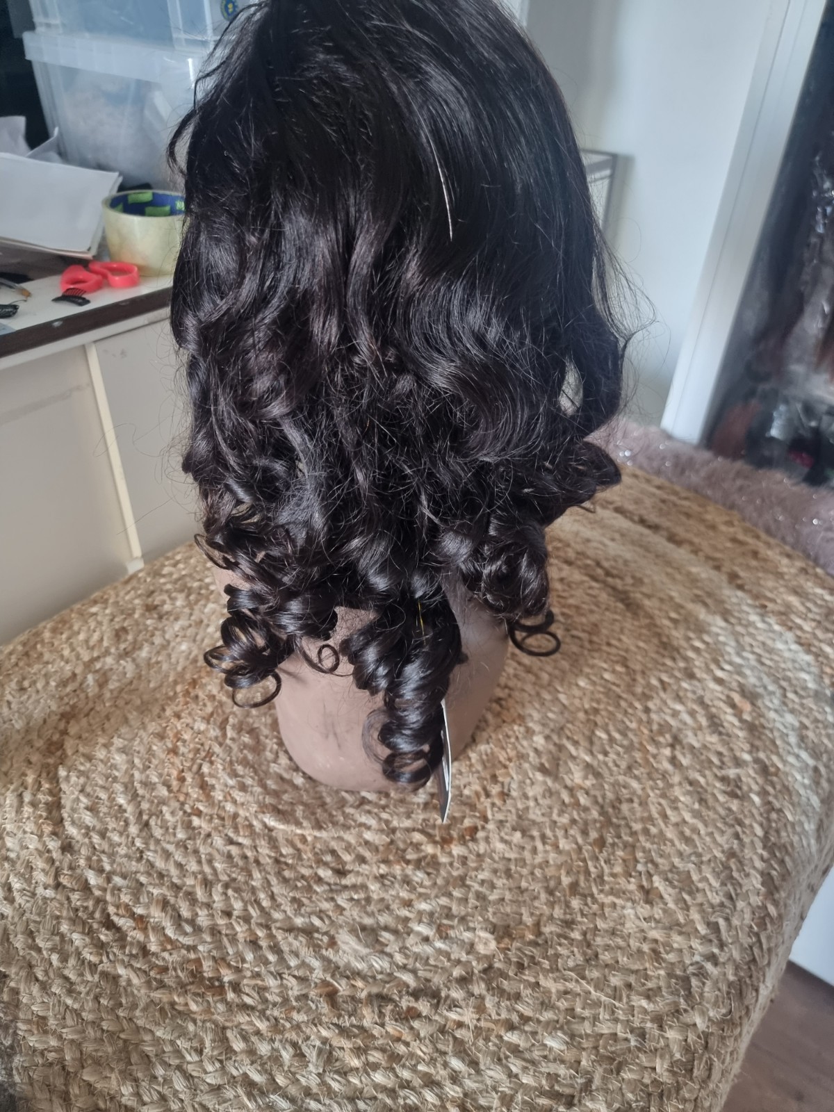 18INCH RAW BRAZILIAN 13X4 GLUELESS LACE FRONT WIG LOOSE WAVE 180% DENSITY 1b 13A