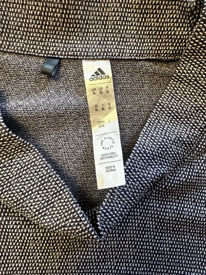 阿迪达斯女式 XL 模拟领高领 ess。 轻薄无袖上衣蓝色 — 第 3/3 张图片