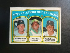 1972 Topps #96 AL Strikeout Leaders/Mickey Lolich/Vida Blue/Joe Coleman