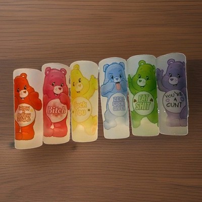 Care Bears Swear Words Glass Shot Glass Set of 6, 2 fl oz Multicolor