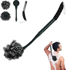 Loofah on a Stick, 20.5 Shower Sponge Loofah Back Scrubber, Exfoliation Skin