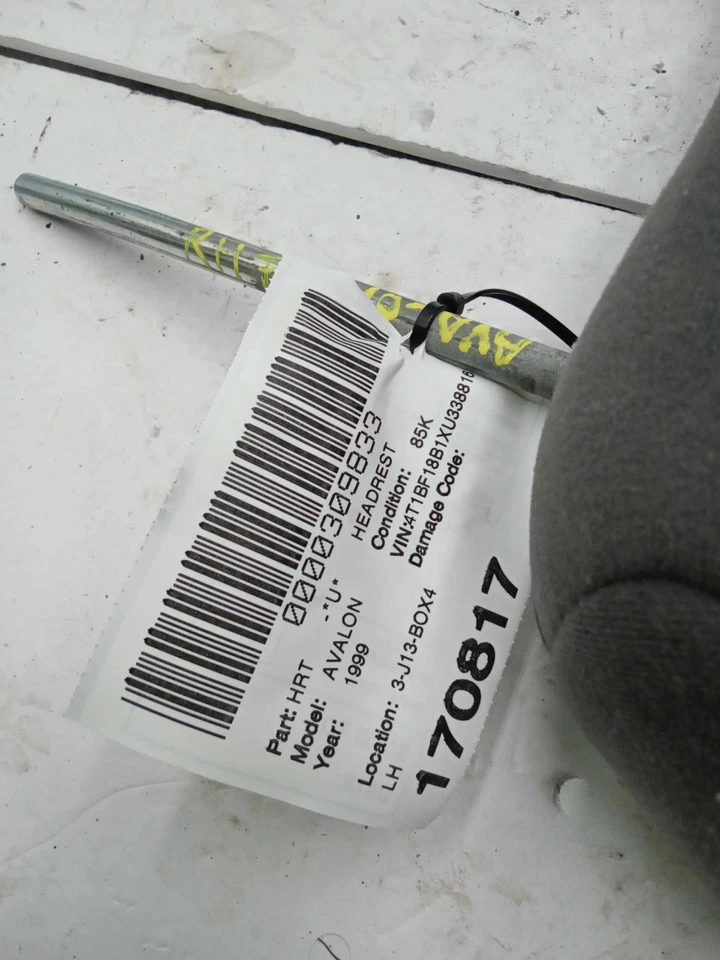 Toyota Avalon 1999 lado del conductor izquierdo reposacabezas trasero tela gris usado OEM Foto 2 de 3