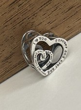 Charm Sterling silver 925 My Mom Heart I Love You Forever Ever Openwork Mother