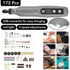 172pc Electric Grinding Pen Rotary Drill Grinder Cordless USB Engraving DIY Tool