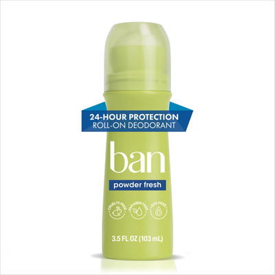Antiperspirant Deodorant Invisible Roll-On for Women and Men, Powder Fresh, 3.5 