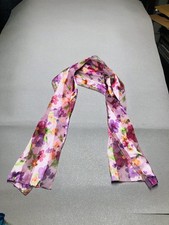 Retro Floral Print Silky Scarf For Women s 60 x12 Used Excellent Condition