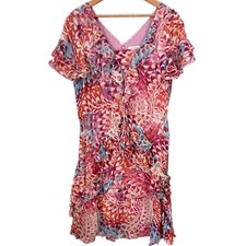 Sundance Silk Dress Sz 8 M Watercolor Sheer Overlay Romantic Fairy Coquette 