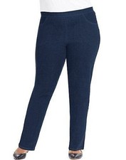 Just My Size 2-Pocket Flat-Front Jeans, Petite Length Super Dark Denim Size 5X
