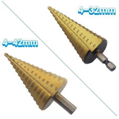 HSS Stufenbohrer 4-42mm /4-32mmKegelbohrer Kegelsenker Konusbohrer Metall Fräser