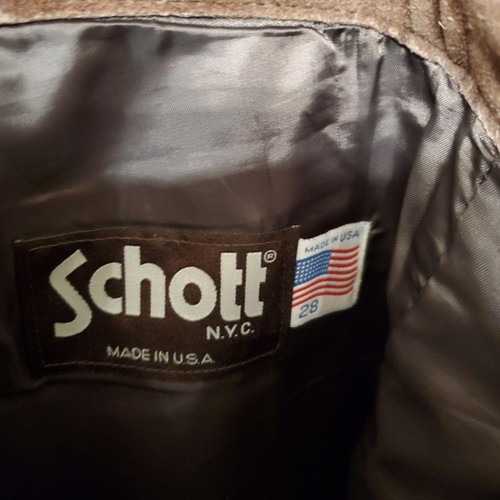 SCHOTT suede leather pants made in USA schott American casual w28 - Picture 10 of 18