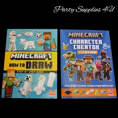 Minecraft How to Draw Guide Book/Character Creator Sticker Book/Gaming/Gift