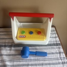 LITTLE TIKES Flip Flop Tool Box With Toy Hammer & Nails VINTAGE USA Made