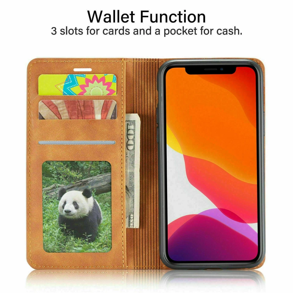 Magnetic Leather Wallet Phone Case For iPhone 16 15 14 17 13 12 11 Pro Max XR 8 - Image 4 of 4