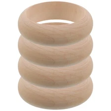 4 Pcs Wood Bracelets for Women Bangles Natural Wooden Rings Circles