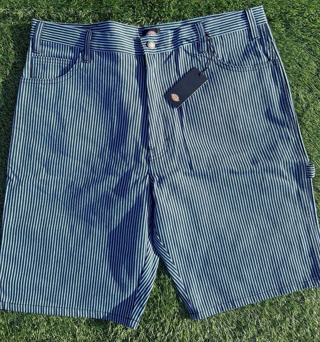 Men's 36 | Dickies Hickory Stripe Carpenter Shorts | Workwear