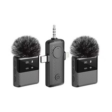 Dual Wireless Lavalier Microphone for iPhone USB-C Android, Plug Play Mic...