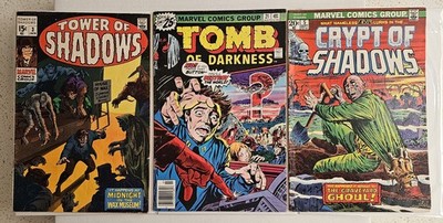 3 Marvel '70s Horror! Tomb of Darkness (MJ), Tower of Shadows, Crypt of Shadows!