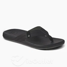 REEF Cushion Phantom 2.0 Flip Flop Comfort Sandal - Black w/ Gray Sole - SIZE 8